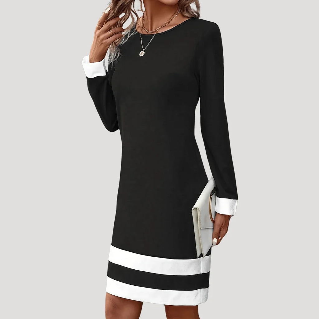 Phoebe | Women’s Long Sleeve Shift Midi Dress
