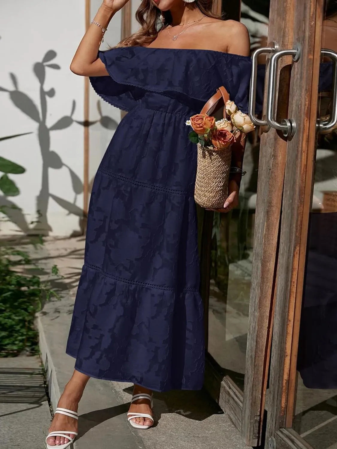 Phyllis | Women's A Line Off Shoulder Tiered Wedding Guest Dress