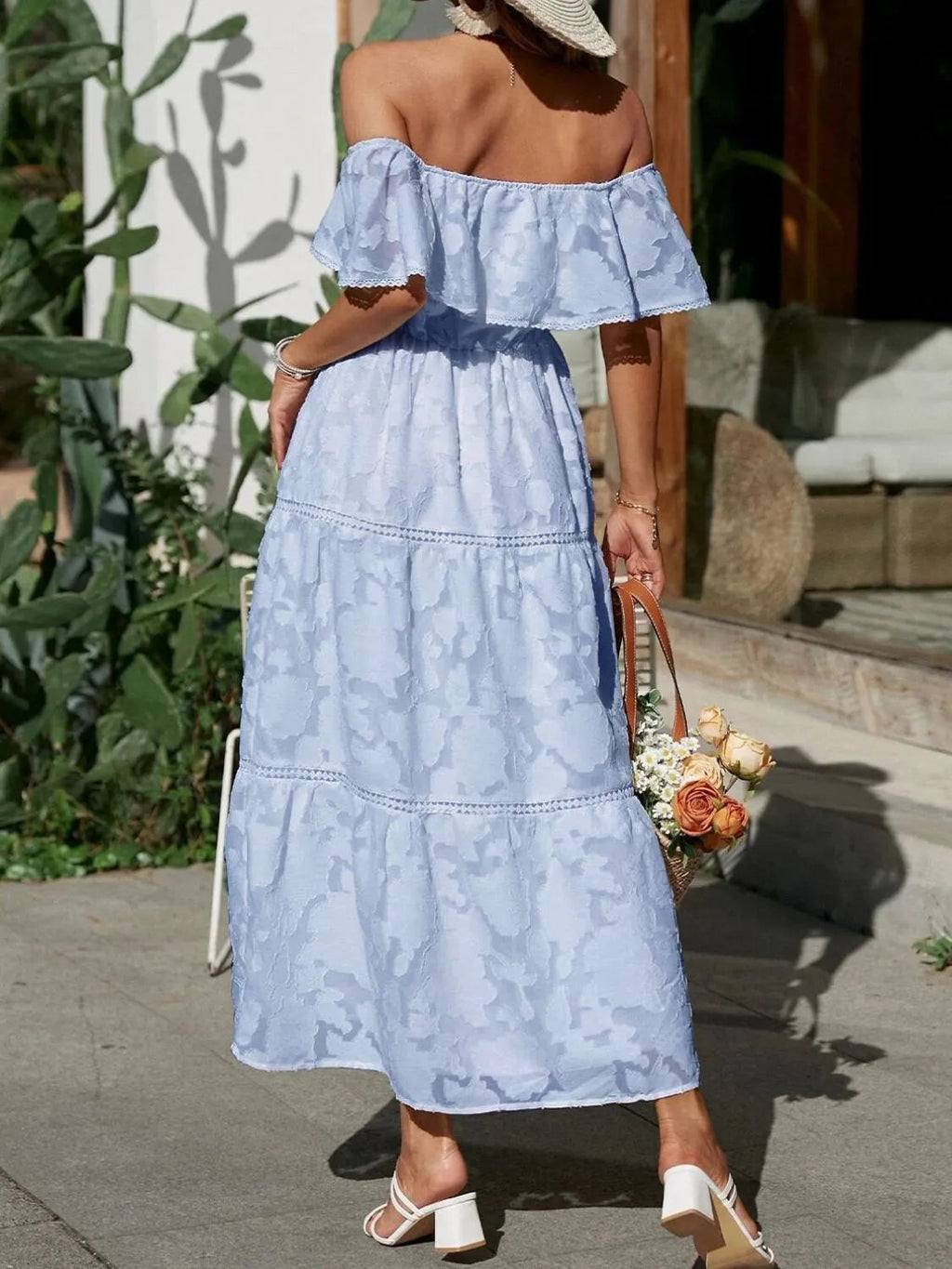 Phyllis | Women's A Line Off Shoulder Tiered Wedding Guest Dress