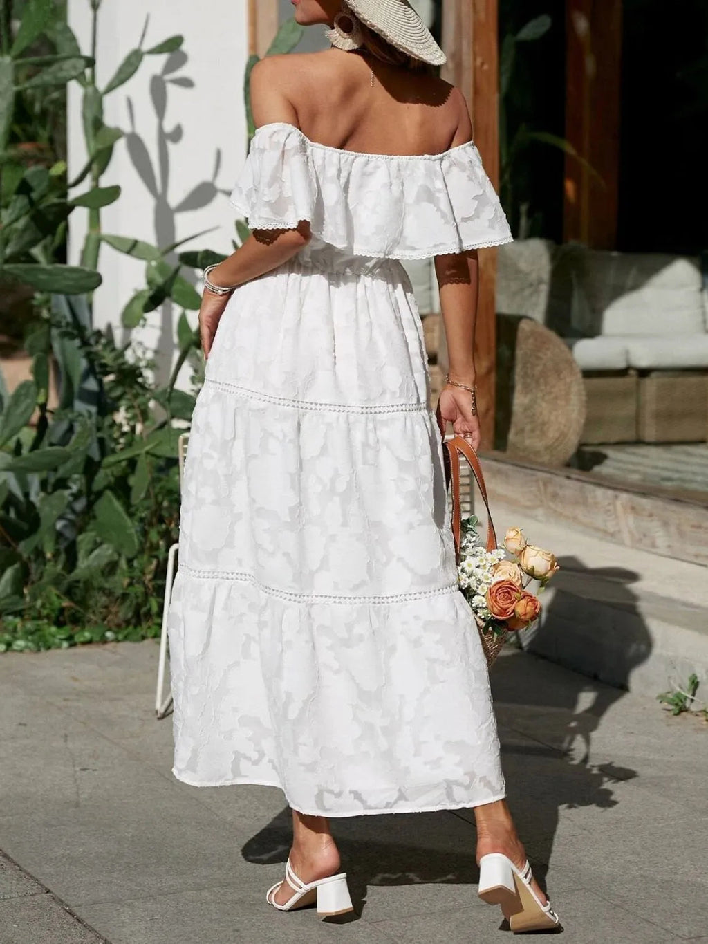 Phyllis | Women's A Line Off Shoulder Tiered Wedding Guest Dress