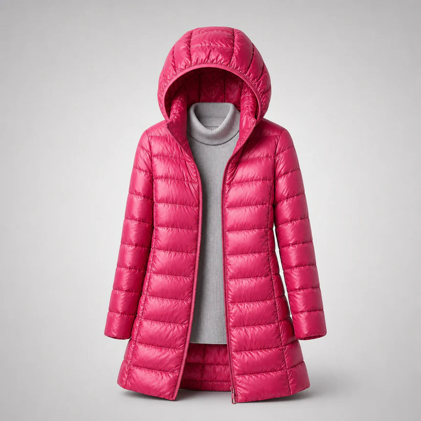 Portia | Women’s Long Sleeve Hooded Front Zip Winter Jacket