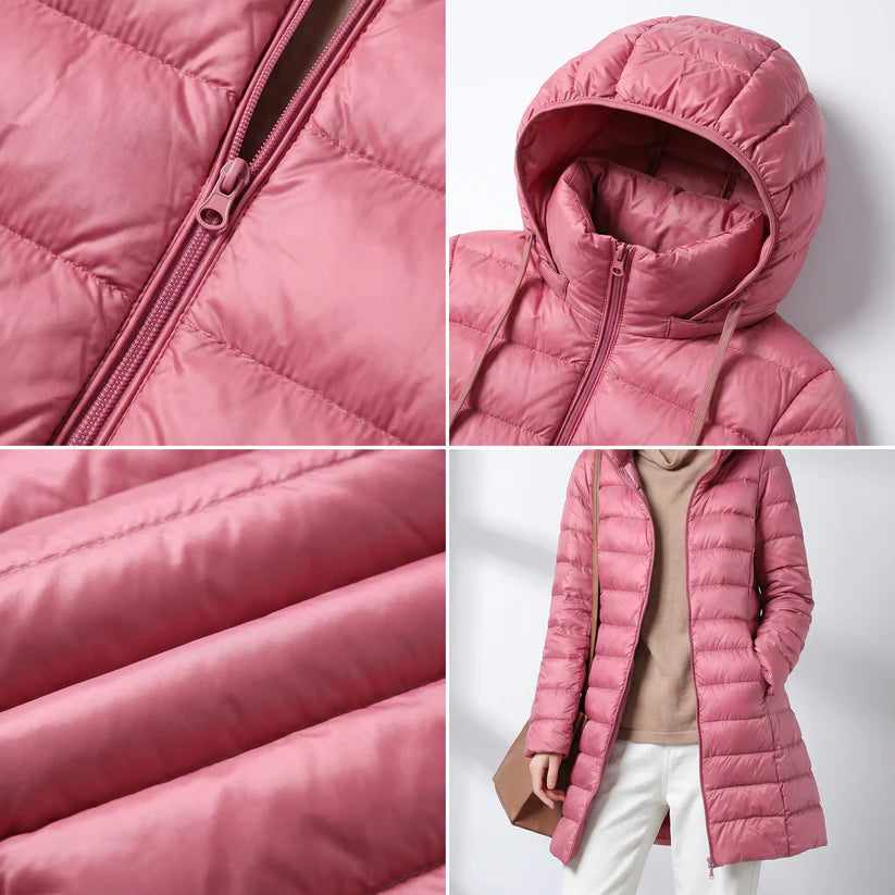 Portia | Women’s Long Sleeve Hooded Front Zip Winter Jacket