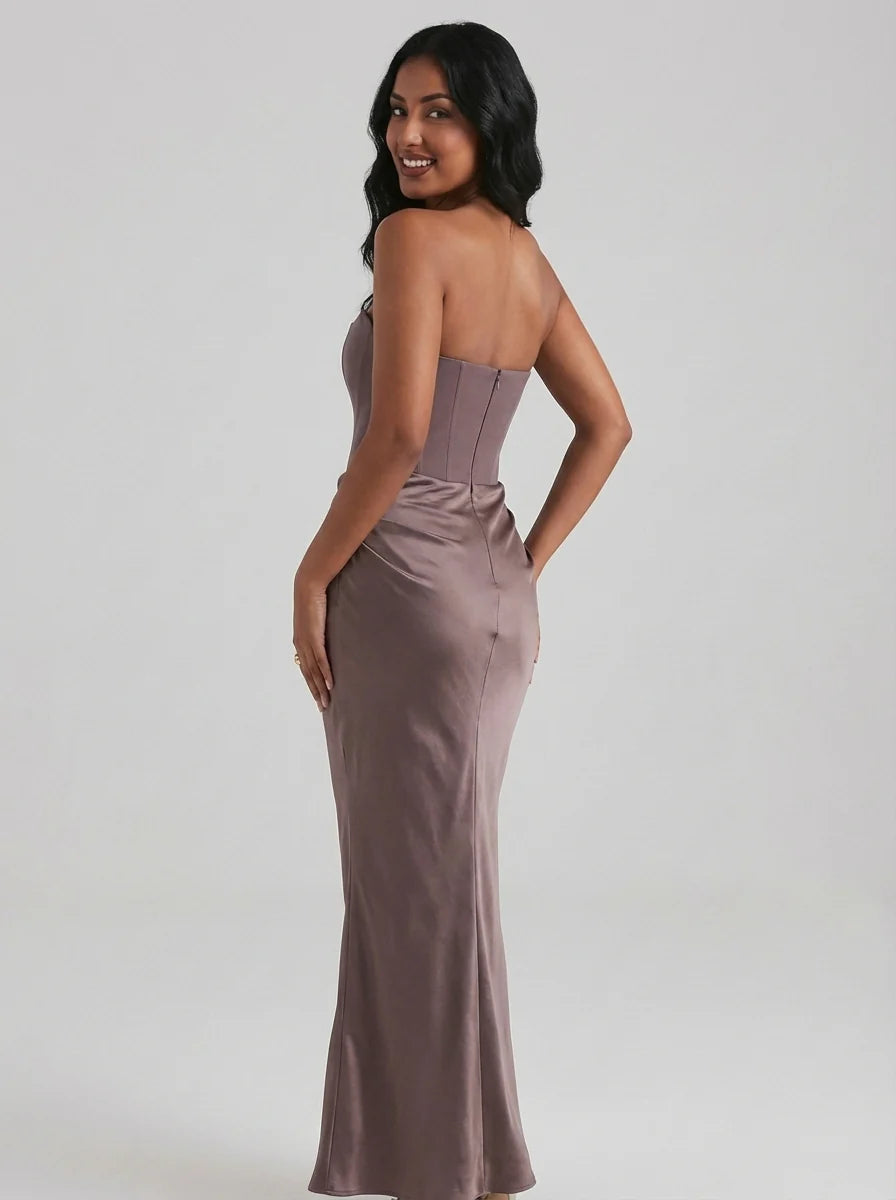 Rachel | Women’s Corset Style Strapless Event Maxi Dress