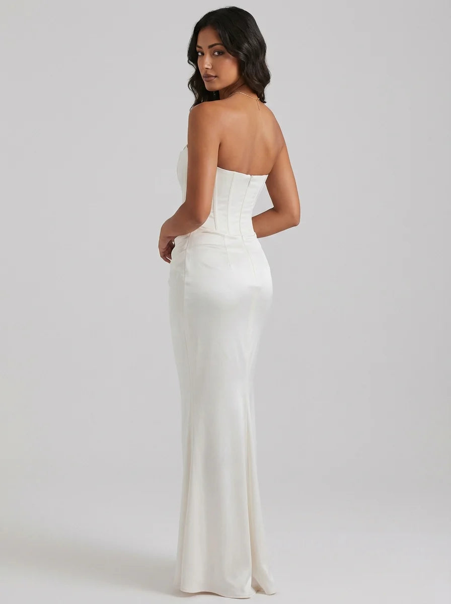 Rachel | Women’s Corset Style Strapless Event Maxi Dress