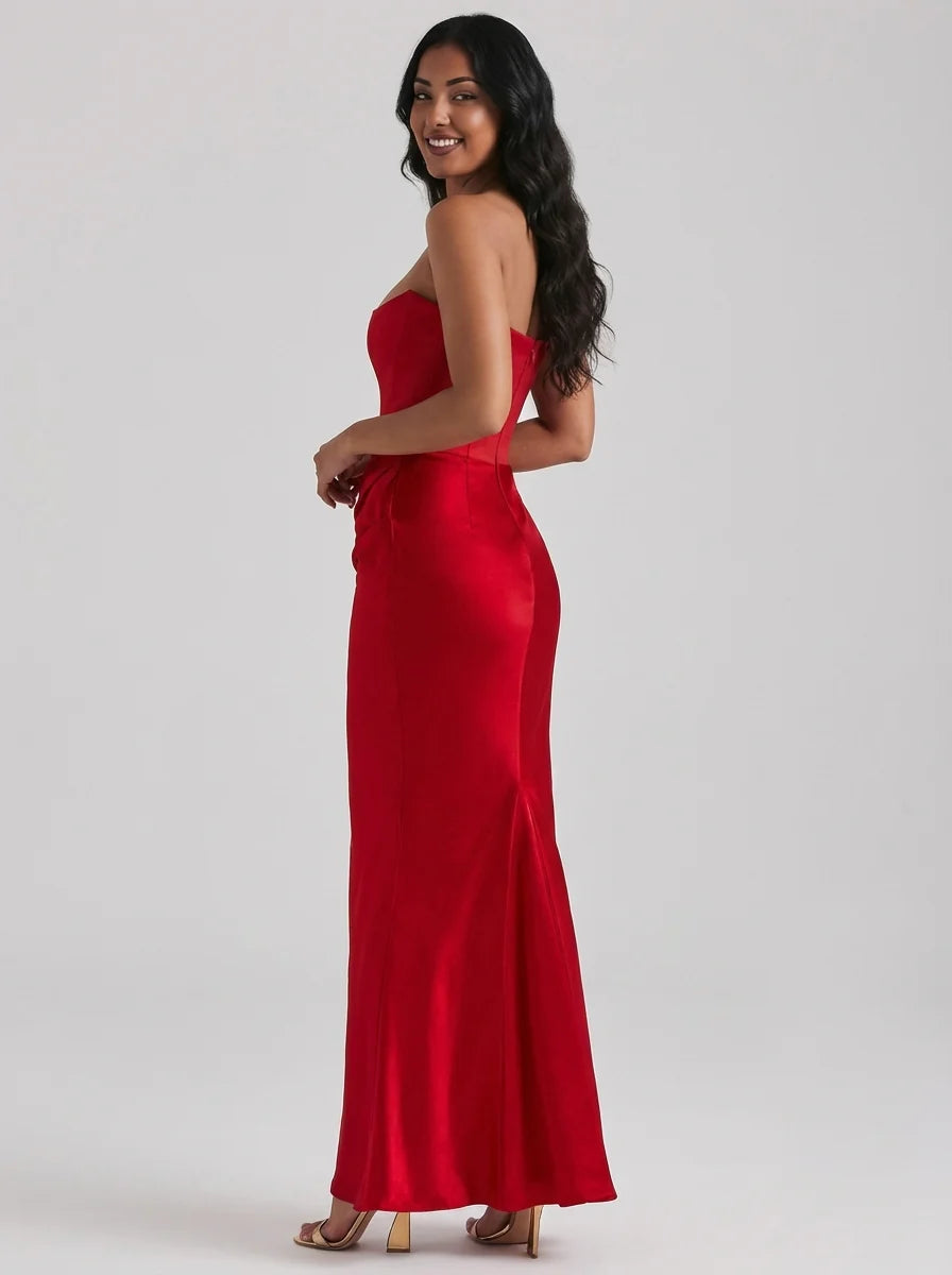 Rachel | Women’s Corset Style Strapless Event Maxi Dress