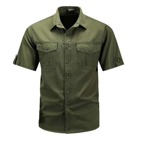 Raquel | Men's Utility Collared Short Sleeve Pocket Shirt