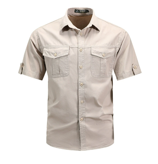 Raquel | Men's Utility Collared Short Sleeve Pocket Shirt