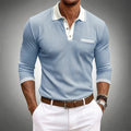 Reed | Men's Turn Down Collar Long Sleeve Pocket Polo Shirt