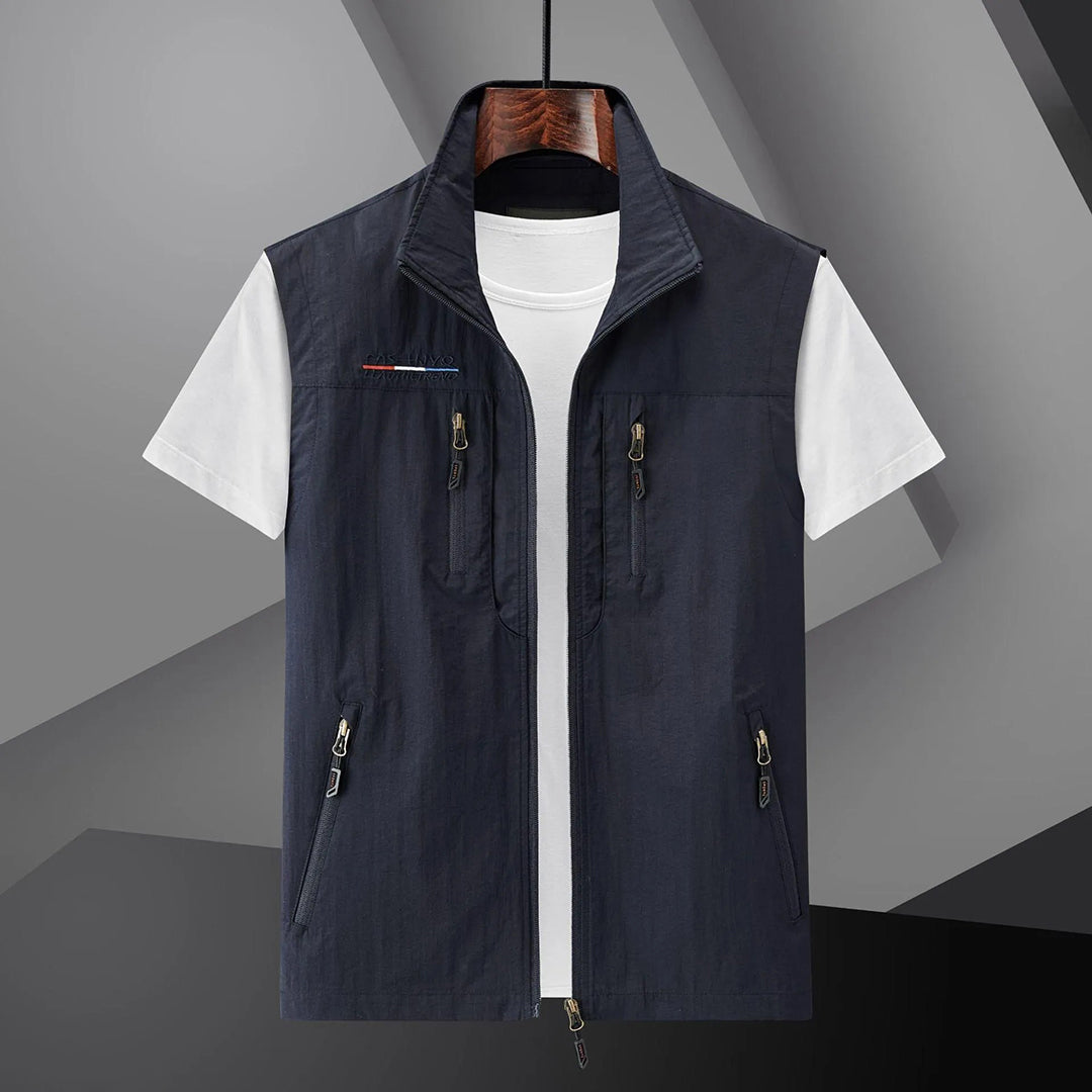 Reuben | Men's Sleeveless Zip Up Cargo Pockets Vest