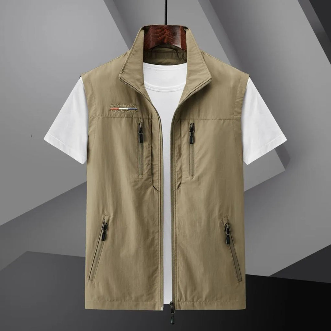 Reuben | Men's Sleeveless Zip Up Cargo Pockets Vest