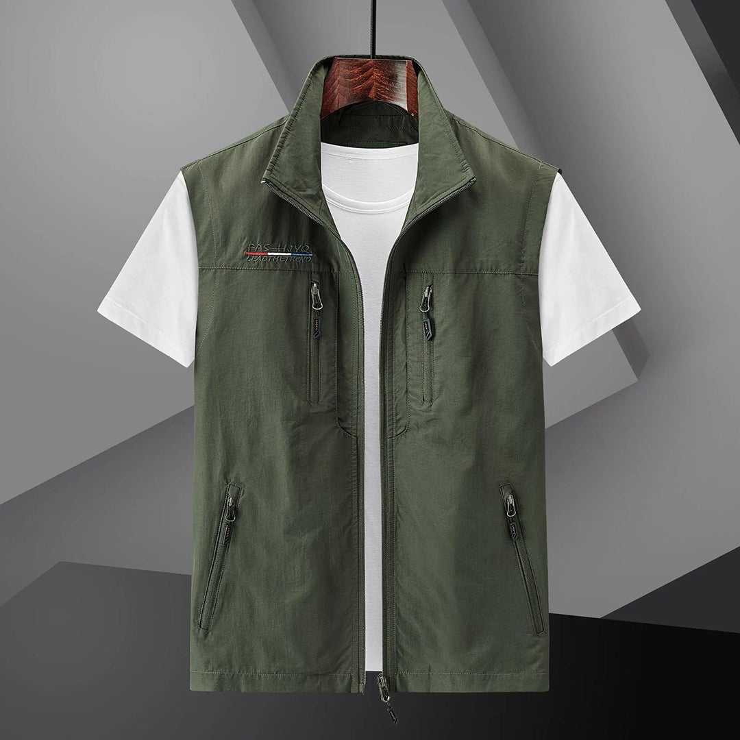 Reuben | Men's Sleeveless Zip Up Cargo Pockets Vest