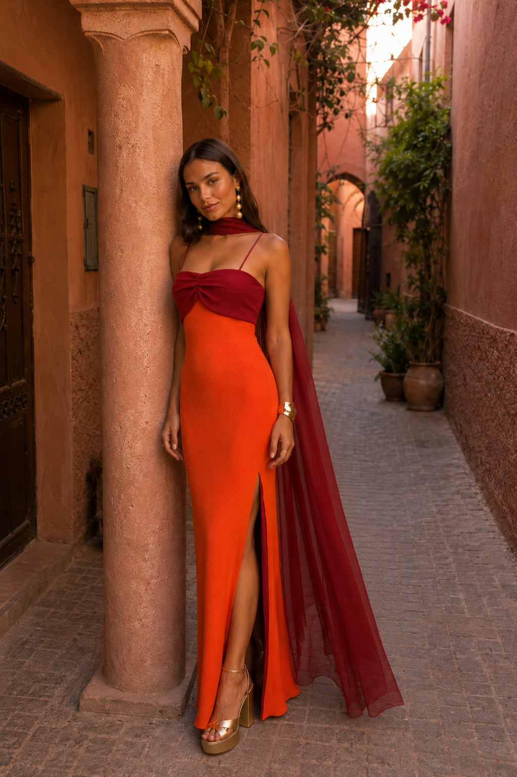 Rhiannon | Women’s High Slit Square Neck Sleeveless Maxi Dress