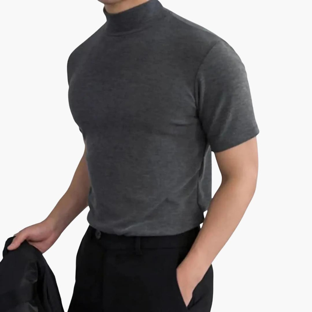 Robert | Men’s Short Sleeve Mock Neck Summer Top