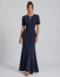Rosalind | Women’s Button Up Keyhole Round Neck Two Piece Set