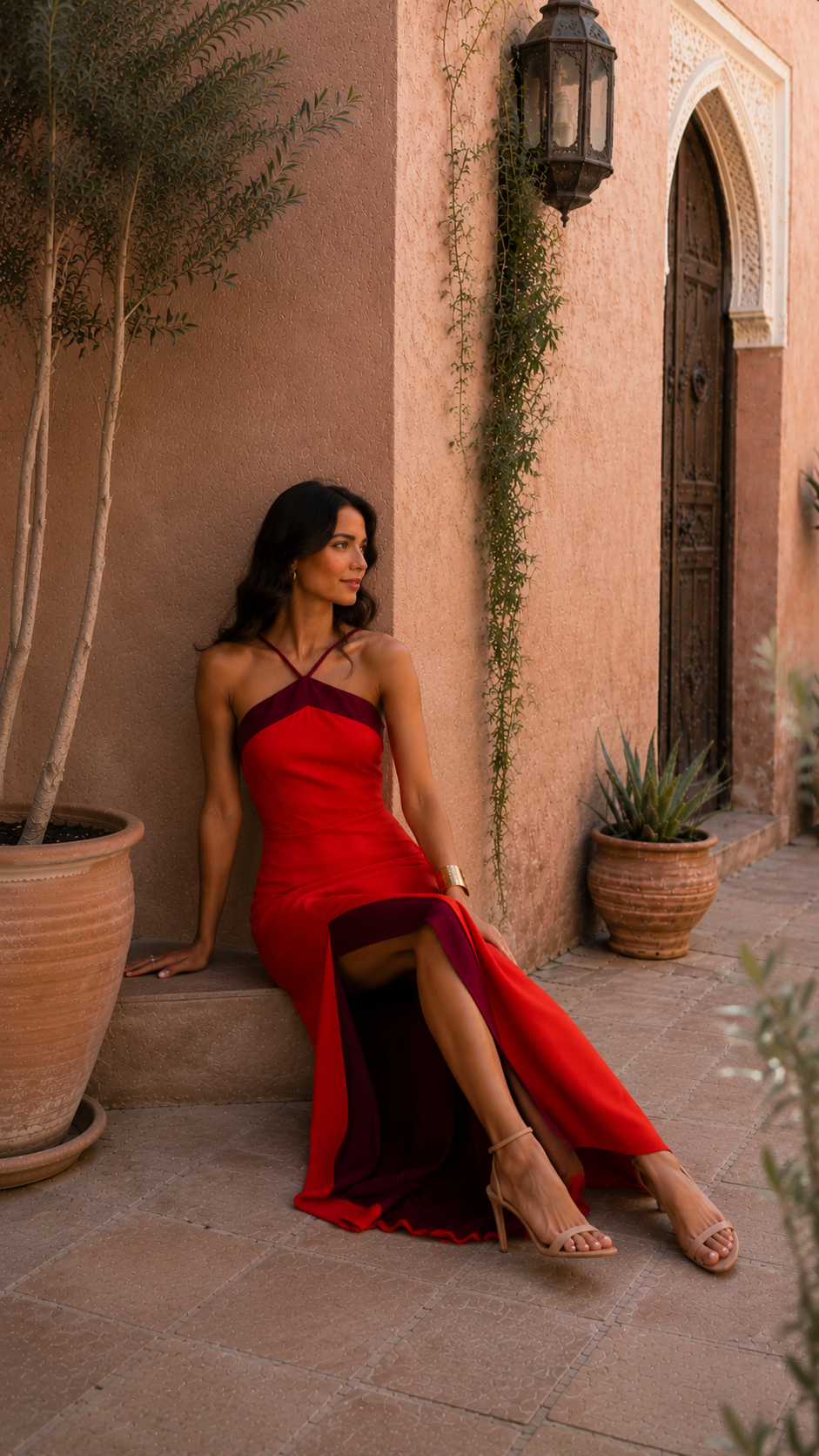 Rosalind | Women’s Sleeveless Halter Neck High Slit Maxi Dress