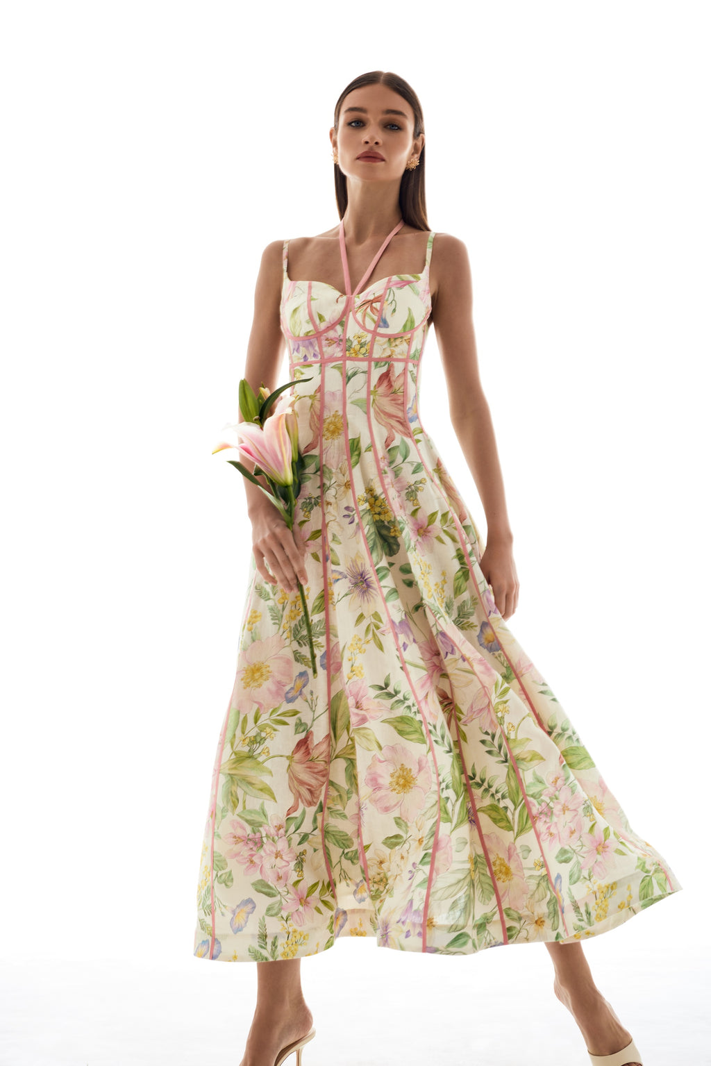 Rosanna | Women’s Open Back Floral Sleeveless Midi Dress