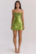 Rosemary | Women’s Strappy Glitter Sleeveless Grad Party Mini Dress