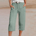 Sarafina | Women's Mid Rise Drawstring Straight Leg Summer Trousers