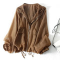 Shania | Women's Drawstring Long Sleeve Zip Front Hoodie
