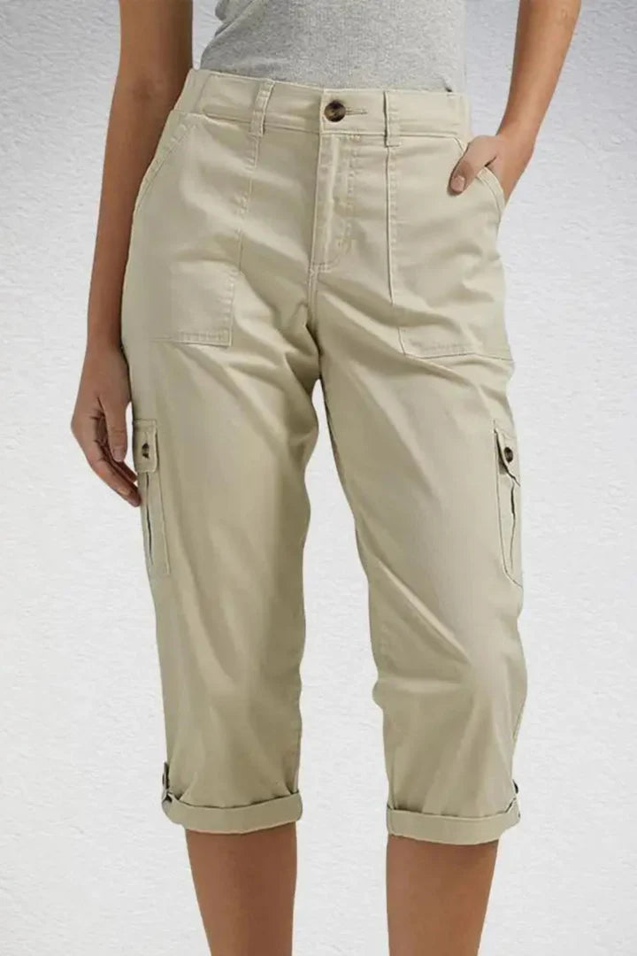 Sharmaine | Women’s Mid Rise Straight Leg Utility Cargo Trousers