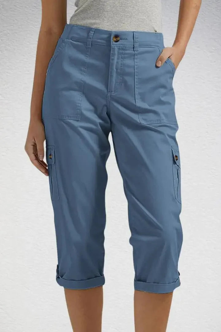 Sharmaine | Women’s Mid Rise Straight Leg Utility Cargo Trousers