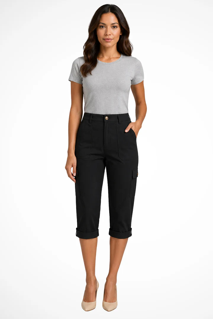 Sharmaine | Women’s Mid Rise Straight Leg Utility Cargo Trousers