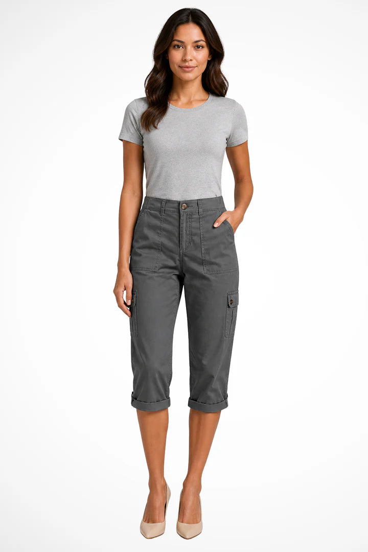 Sharmaine | Women’s Mid Rise Straight Leg Utility Cargo Trousers