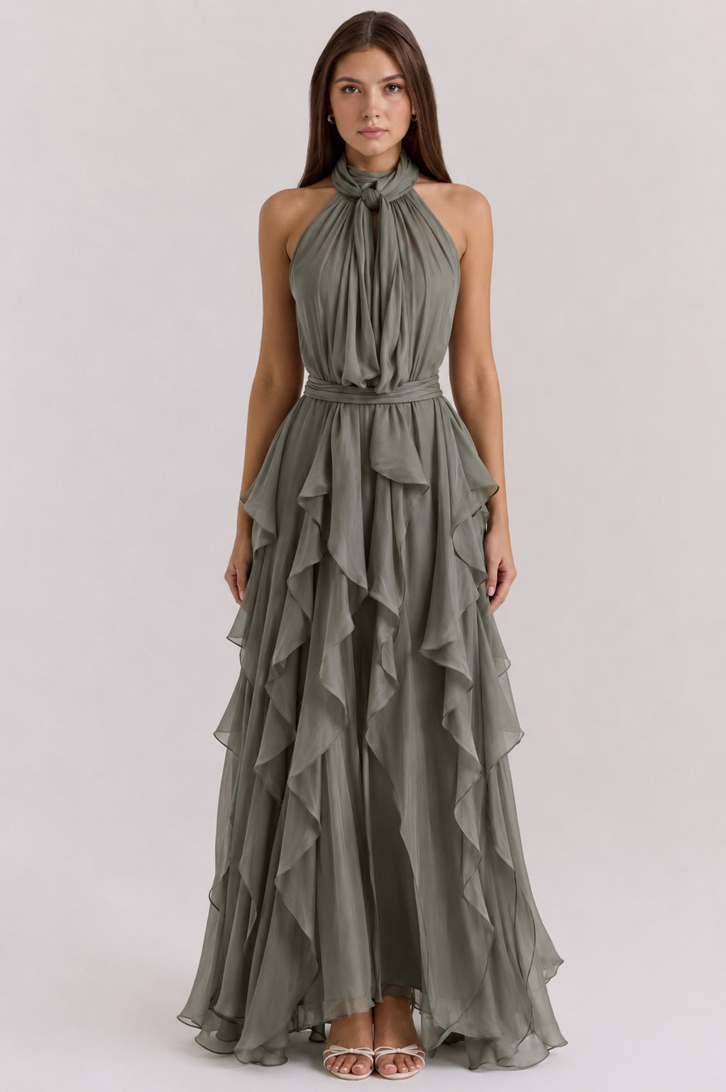 Sheila | Women’s Halter Neck Flowy Wedding Guest Dress