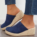 Sherrie | Women’s Backless Closed Toe Platform Wedge Summer Slides