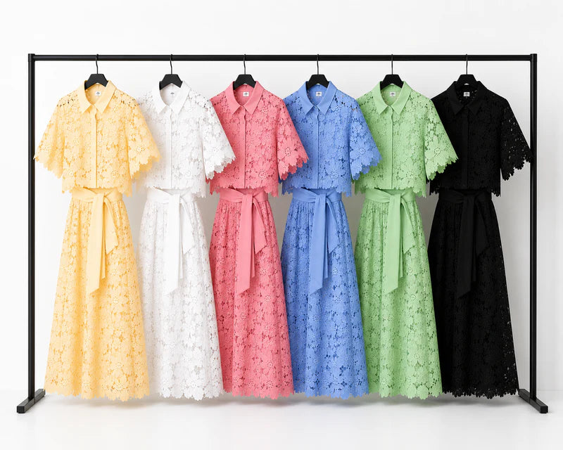 Sheryl | Women’s Collared Short Sleeve Wide Leg Two Piece Set