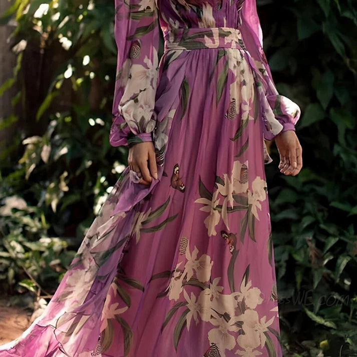 Sienna | Women’s Floral Print Long Sleeve Summer Maxi Dress