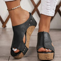 Susan | Women's Platform Wedge Open Toe Slides