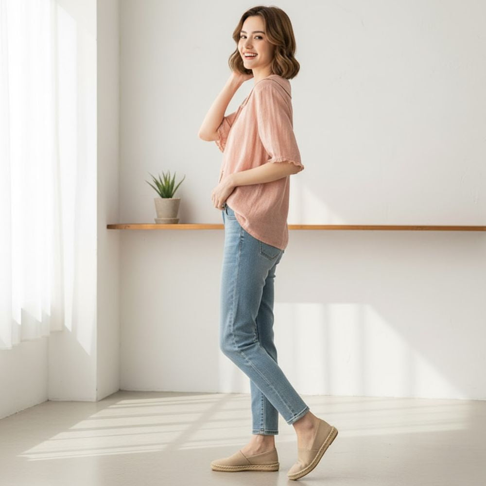 Sofia | Women’s Short Sleeve Button Front Casual Top