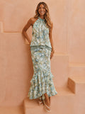 Susannah | Women’s Halter Neck Sleeveless Flowy Maxi Dress