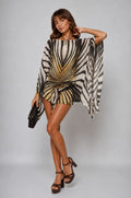 Tabitha | Women’s Stripe Printed Batwing Sleeve Mini Dress