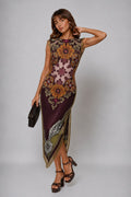 Tamara | Women’s Round Neck Sleeveless Floral Print Midi Dress