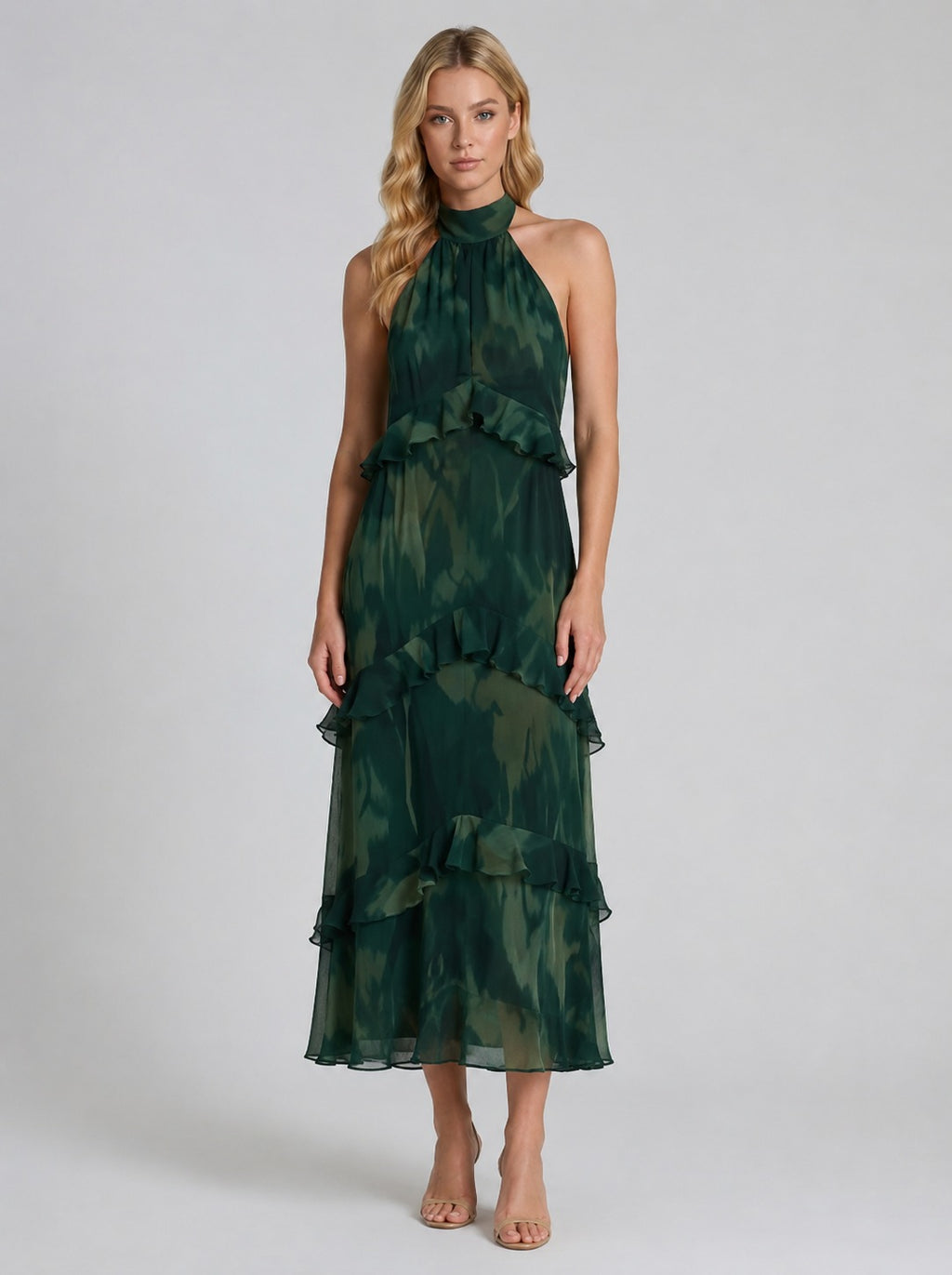 Tanya | Women’s Sleeveless Tiered Flowy Midi Dress