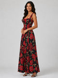 Teresa | Women’s Floral Square Neck Flowy Wedding Guest Dress