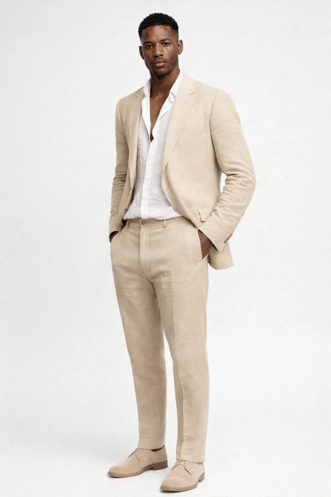 Theodore | Men's Straight Leg  Notched Lapel Pockets Two Piece Set