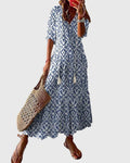 Tilly | Women’s Short Sleeve Printed Maxi Dress