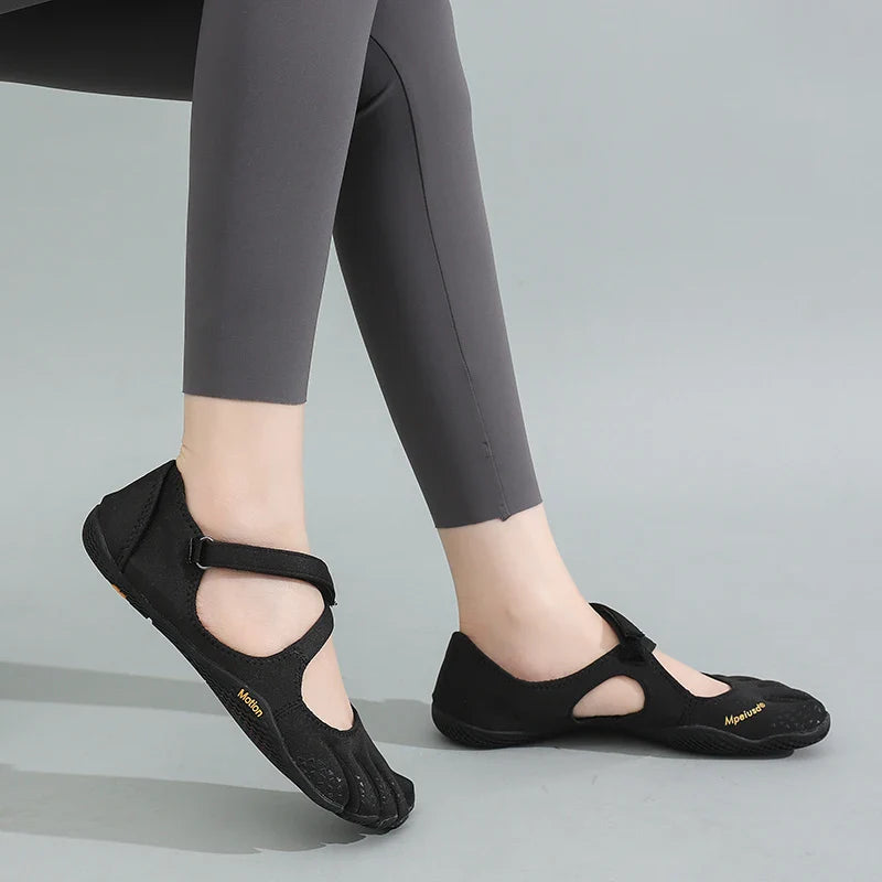 Tracey | Women's Five Toe Barefoot Strappy Slip On Cut Out Shoes