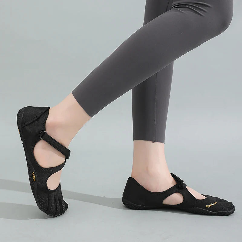 Tracey | Women's Five Toe Barefoot Strappy Slip On Cut Out Shoes