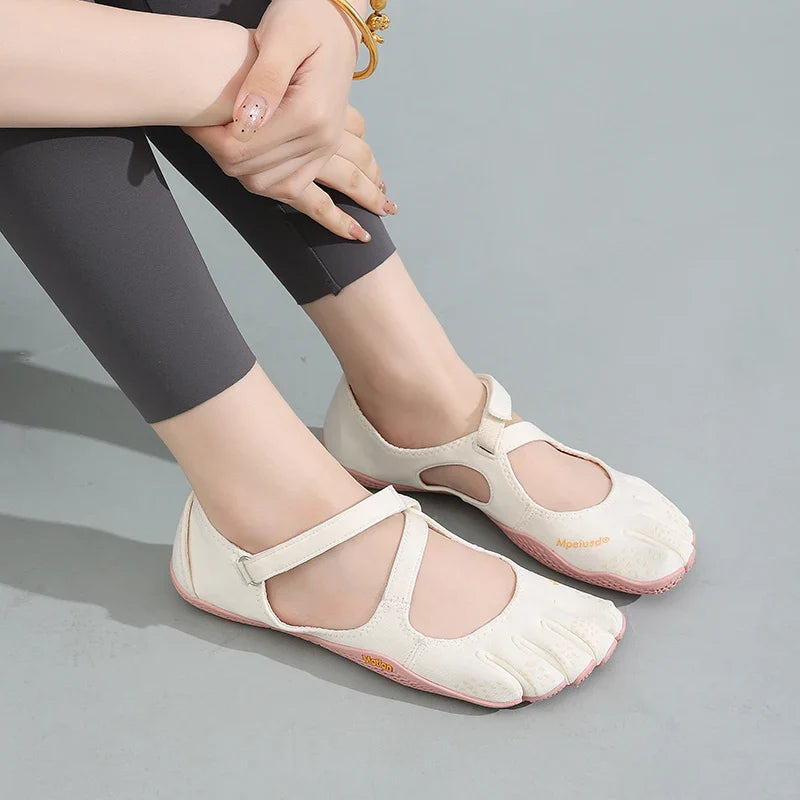 Tracey | Women's Five Toe Barefoot Strappy Slip On Cut Out Shoes