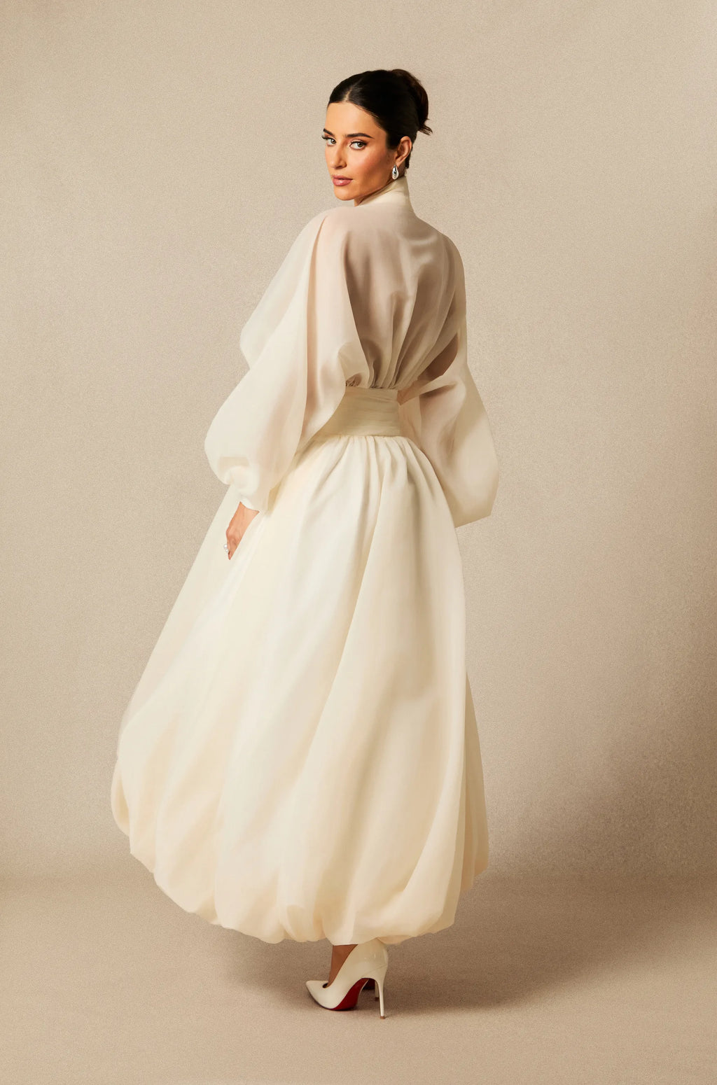 Veronica | Women’s Flowy Long Sleeve V Neck Wedding Guest Dress