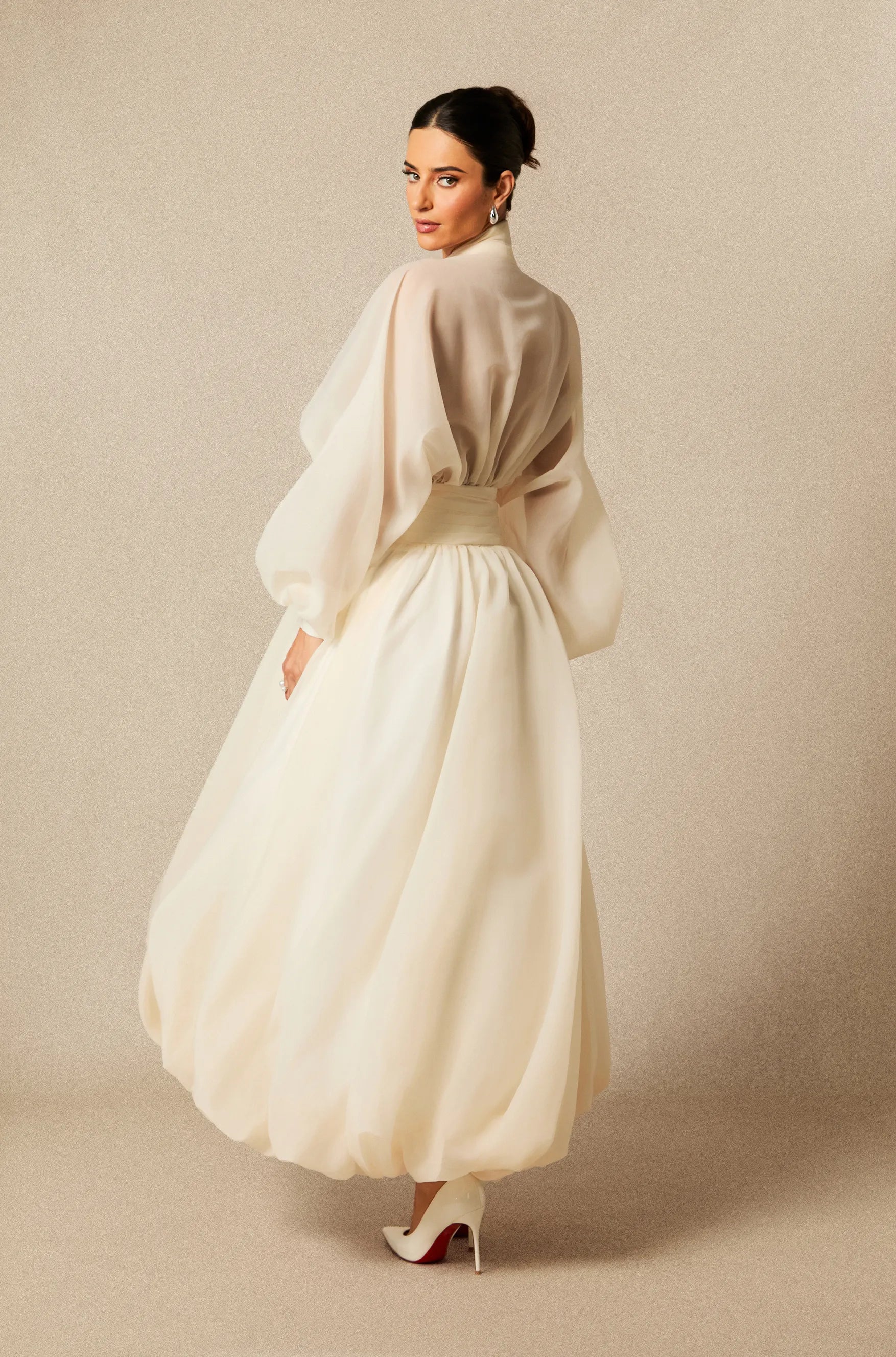 Veronica | Women’s Flowy Long Sleeve V Neck Wedding Guest Dress