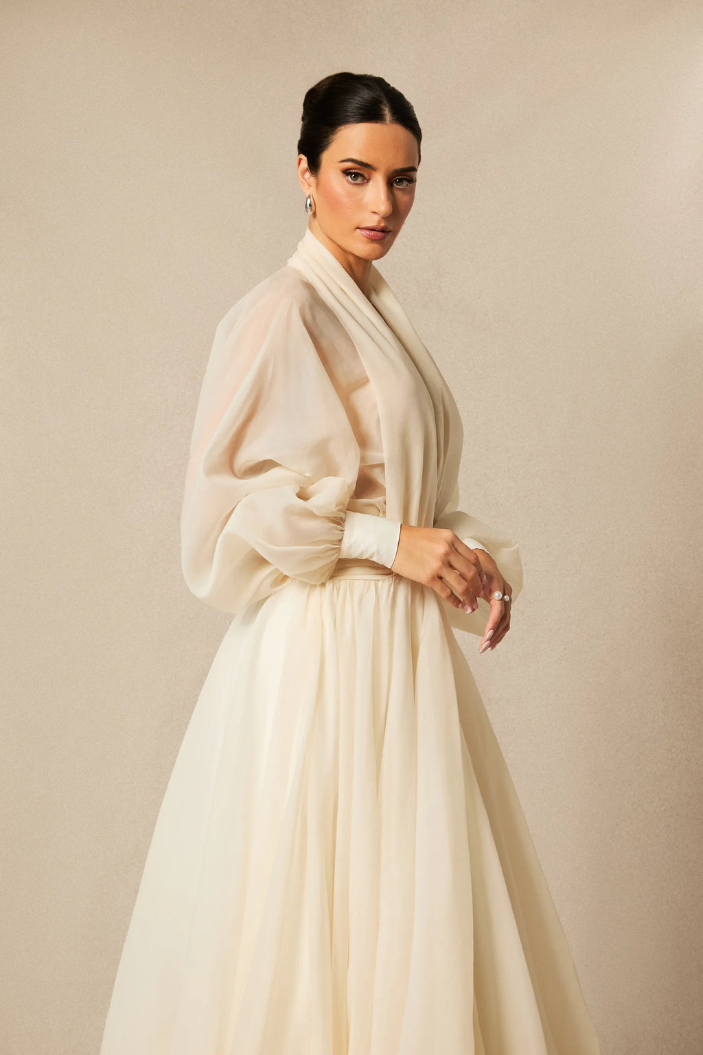 Veronica | Women’s Flowy Long Sleeve V Neck Wedding Guest Dress