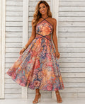 Whitney | Women's Sleeveless Open Back Flowy Midi Dress