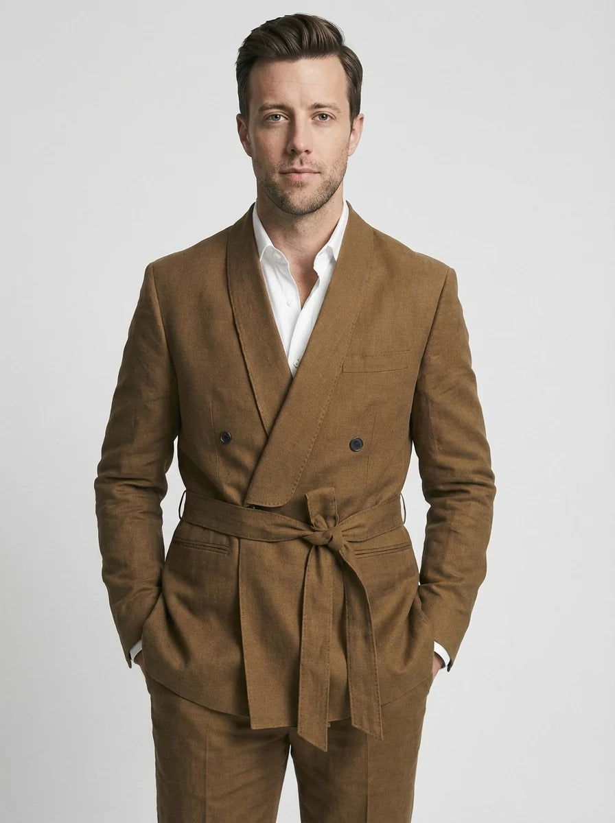 William | Men’s Double Breasted Belted Wedding Guest Suit
