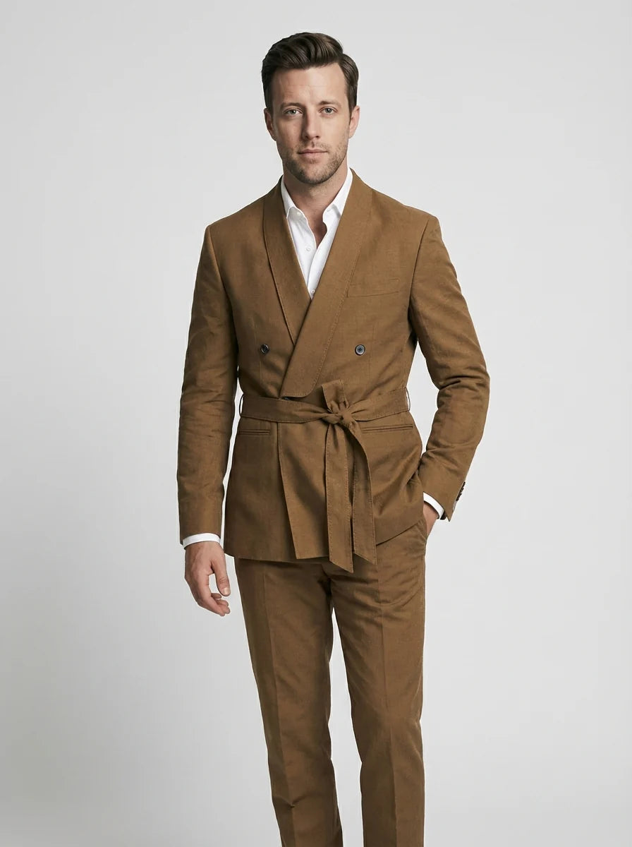William | Men’s Double Breasted Belted Wedding Guest Suit