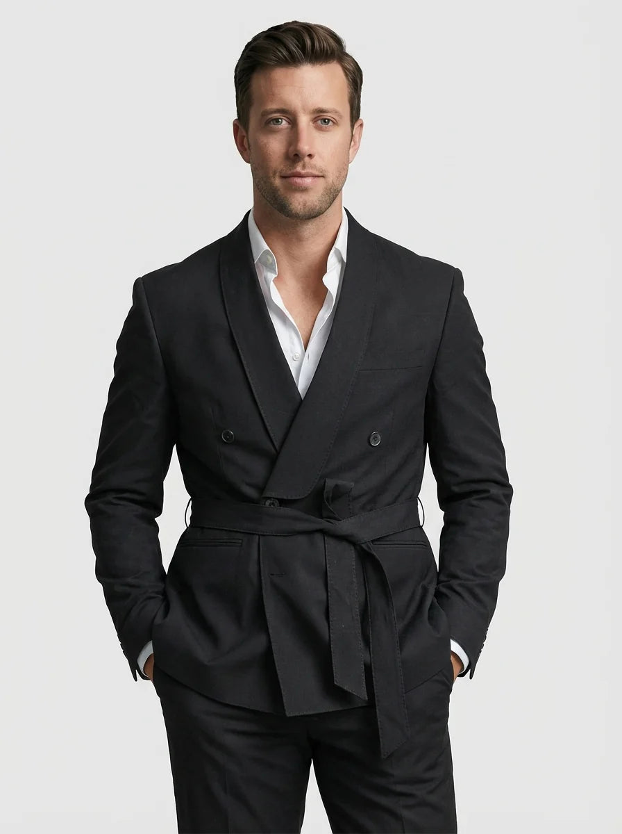 William | Men’s Double Breasted Belted Wedding Guest Suit